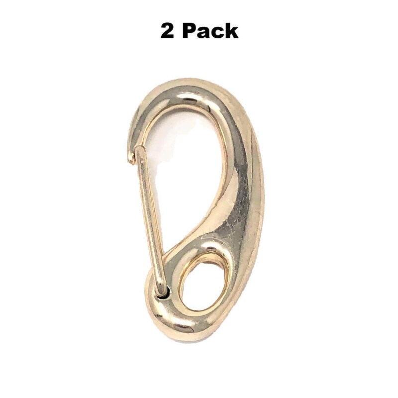 Curved Hook Clasp &#x2013; Brass 2 Inches Shiny Gold Plated