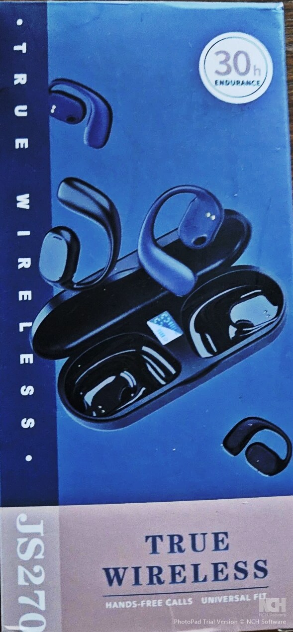 JS270 True Wireless Headphones Black Conduction Waterproof Open Earpieces