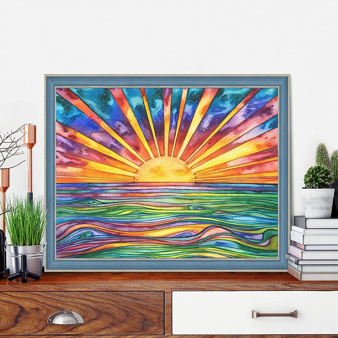 Diamond Painting Kits for Adults DIY 5D Diamond Art Paint with Round Diamonds Full Drill Sunrise Art Painting Kit for Home Wall Decor Gifts
