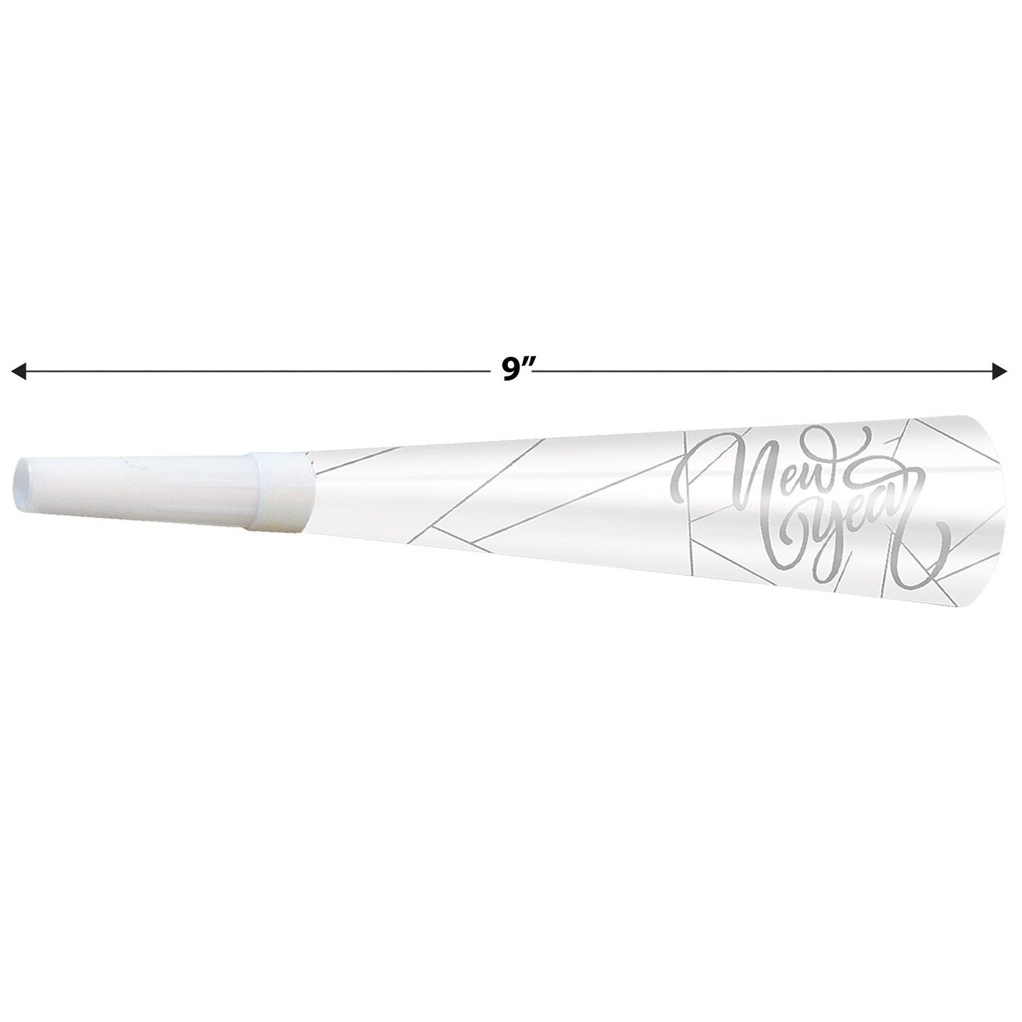 100 Pack Beistle White New Year Silver Horns