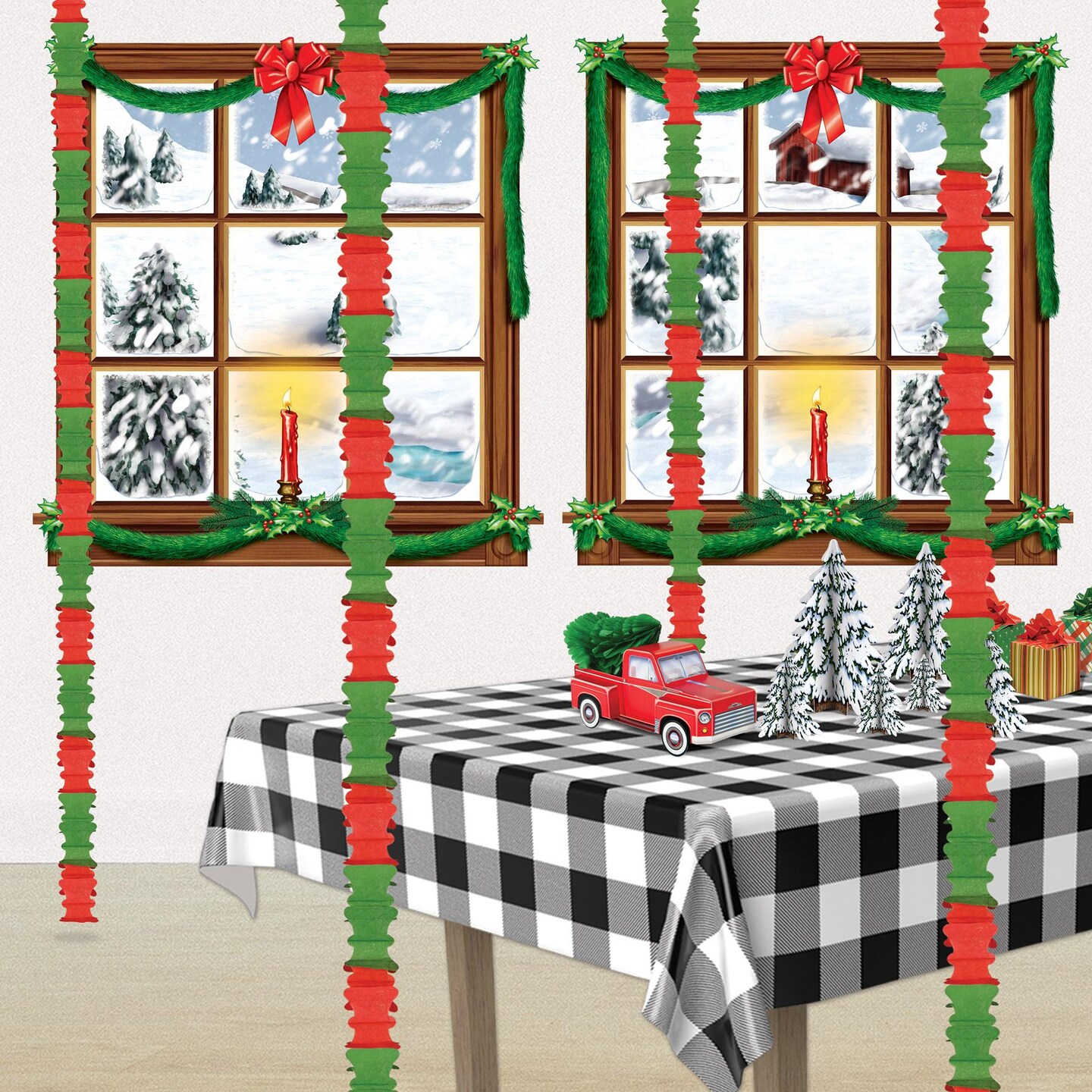 48 Pack Beistle Ceiling Drops red/green