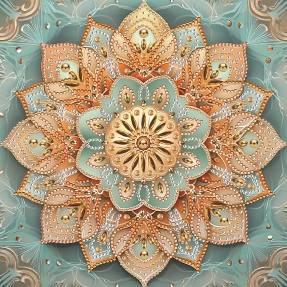 Special Shape Mandalas Diamond Art Painting Kits for Adults,Flowers Diamond Painting Kits for Beginners,Diamond Art Kits for Home Decor12×12inch/30×30cm