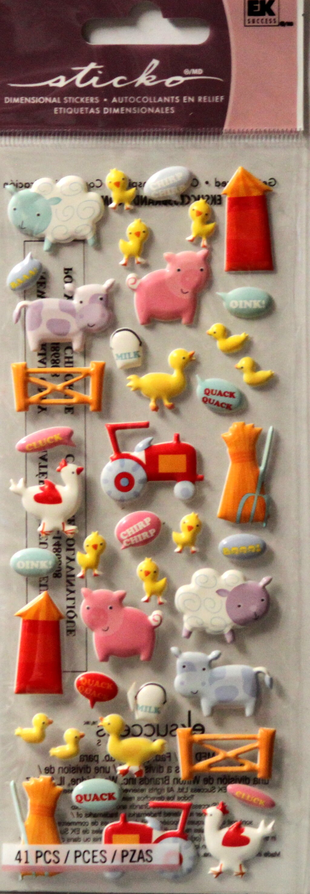 Sticko Baby Farm Animals Dimensional Puffy Stickers