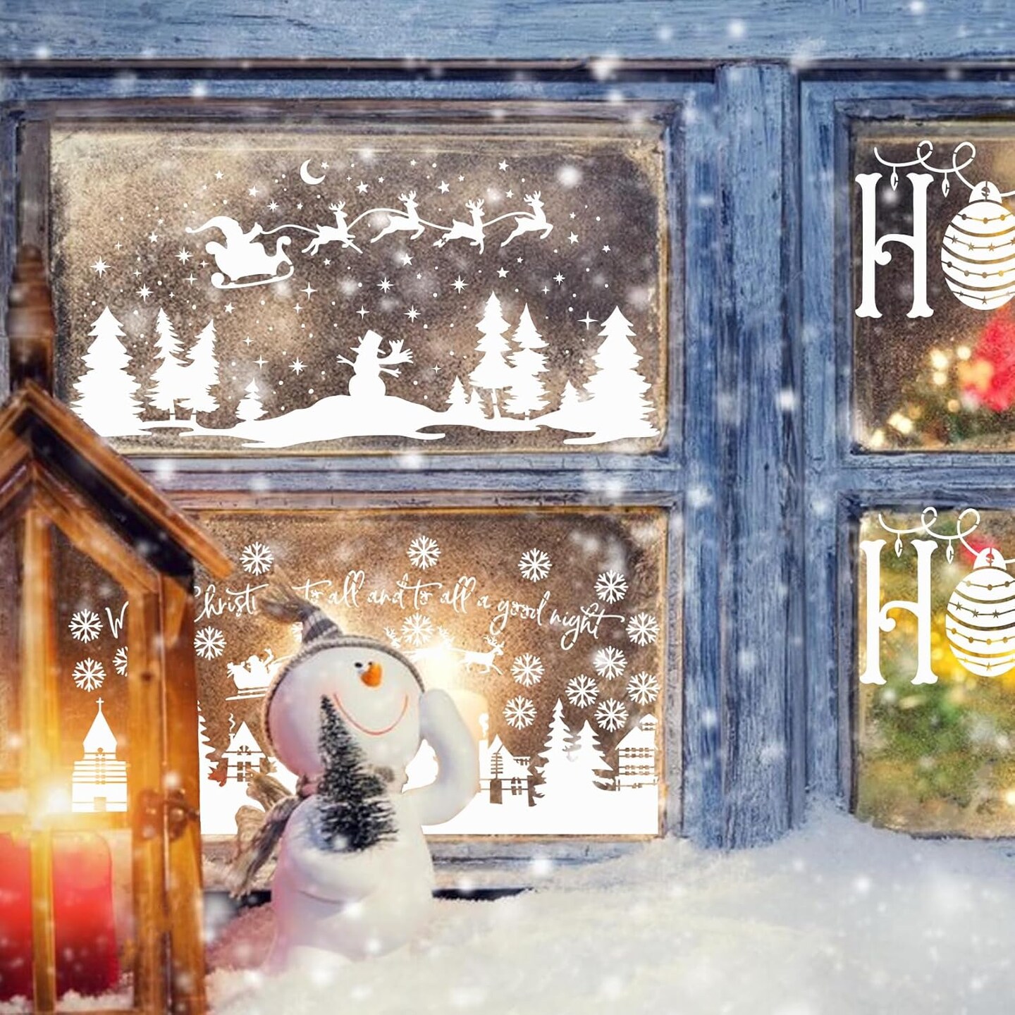 Large Christmas Stencils for Crafts Reusable (8 Old Christmas) 14&#x22;L x 8&#x22;W