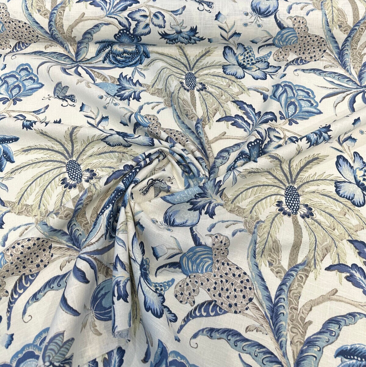 1 Yard Exotic Curiosity Porcelain Tropical Upholstery Fabric 54 Inches Wide