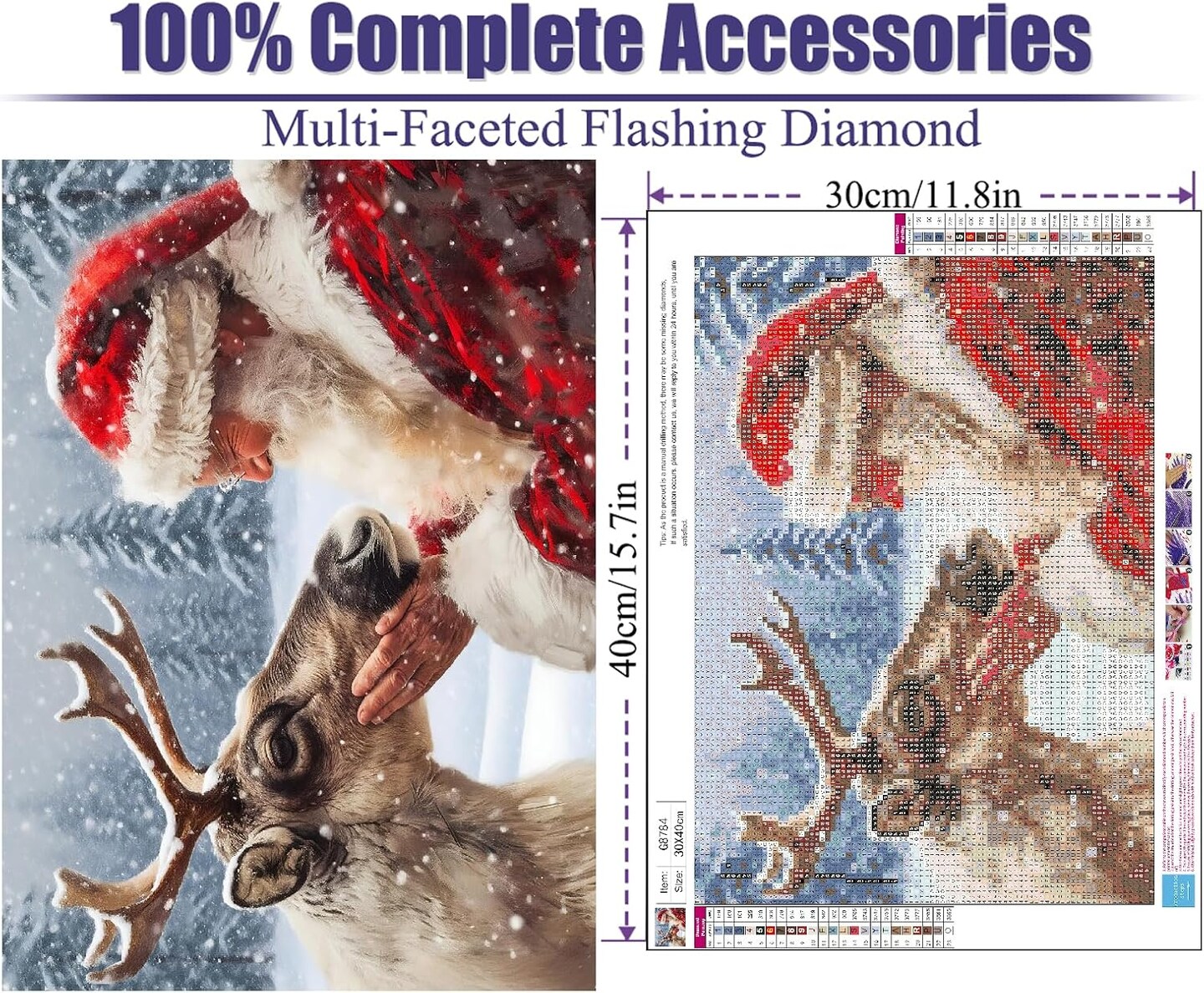 12x16 inch - Santa Claus Diamond Painting Kits for Adults(Christmas)