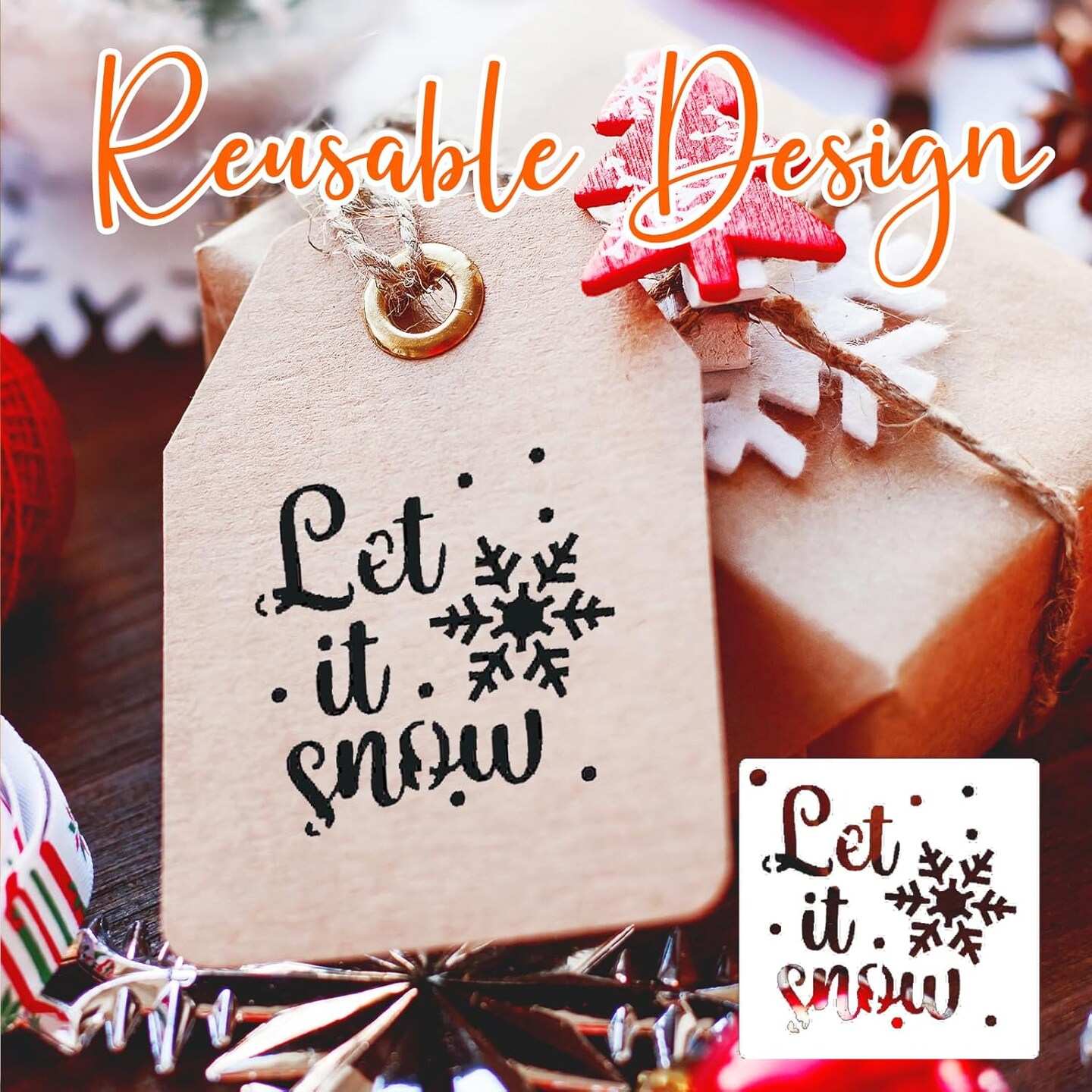 100 Pcs 2 Inch Christmas Stencils for Painting Crafts (Christmas) 2"L x 2"W