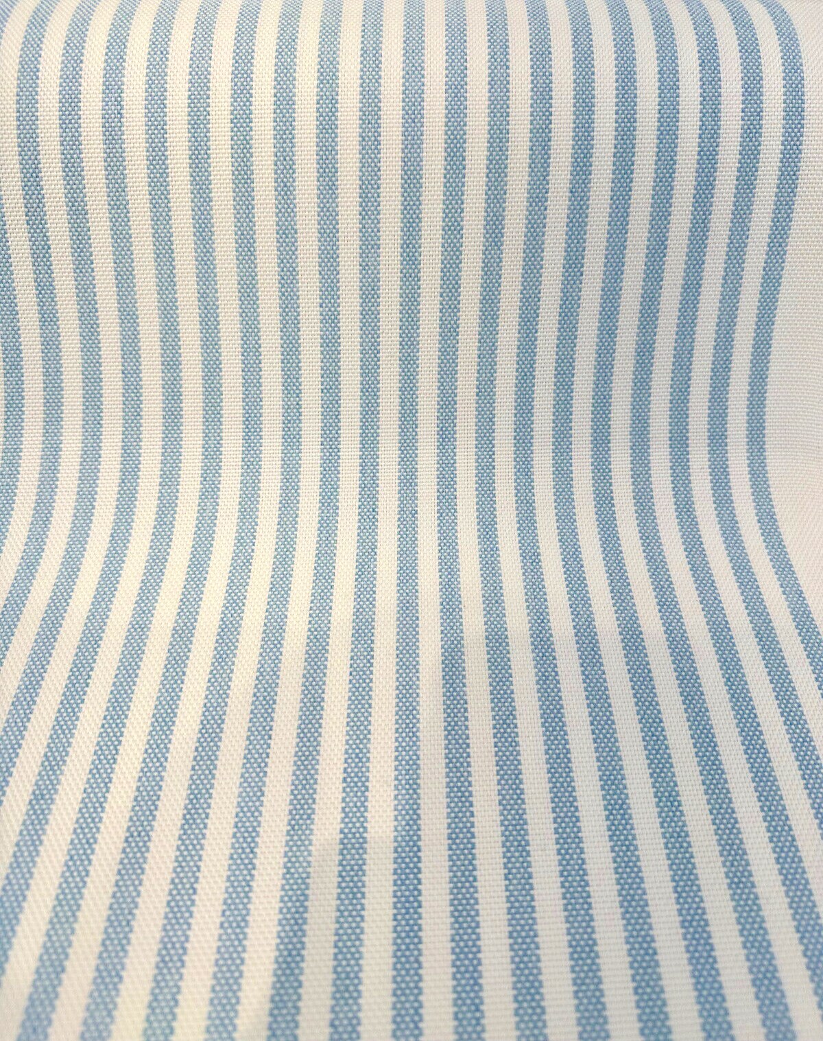 1 Yard Two Tone Pool Blue Ticking Look Stripe Outdoor Upholstery Fabric 54 Inch Width