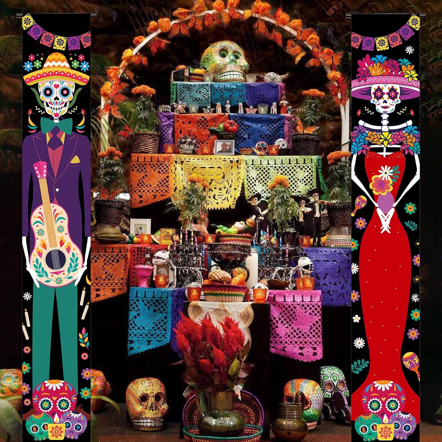 2 Pieces Day of The Dead Decorations(Day of The Dead)