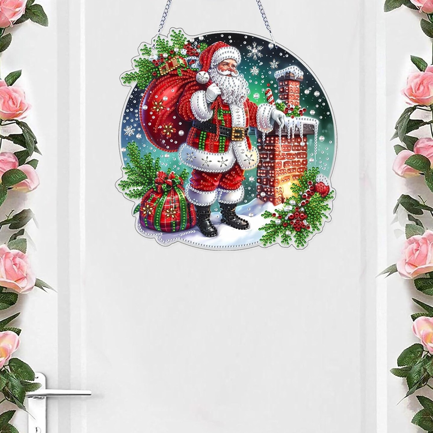 Christmas Diamond Painting Hanging Kit for Adults(Santa Claus-2)