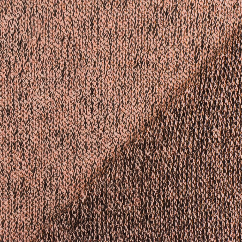 Pastel Peach-Black Texture Stretch Jersey Knit Fabric By the Yard