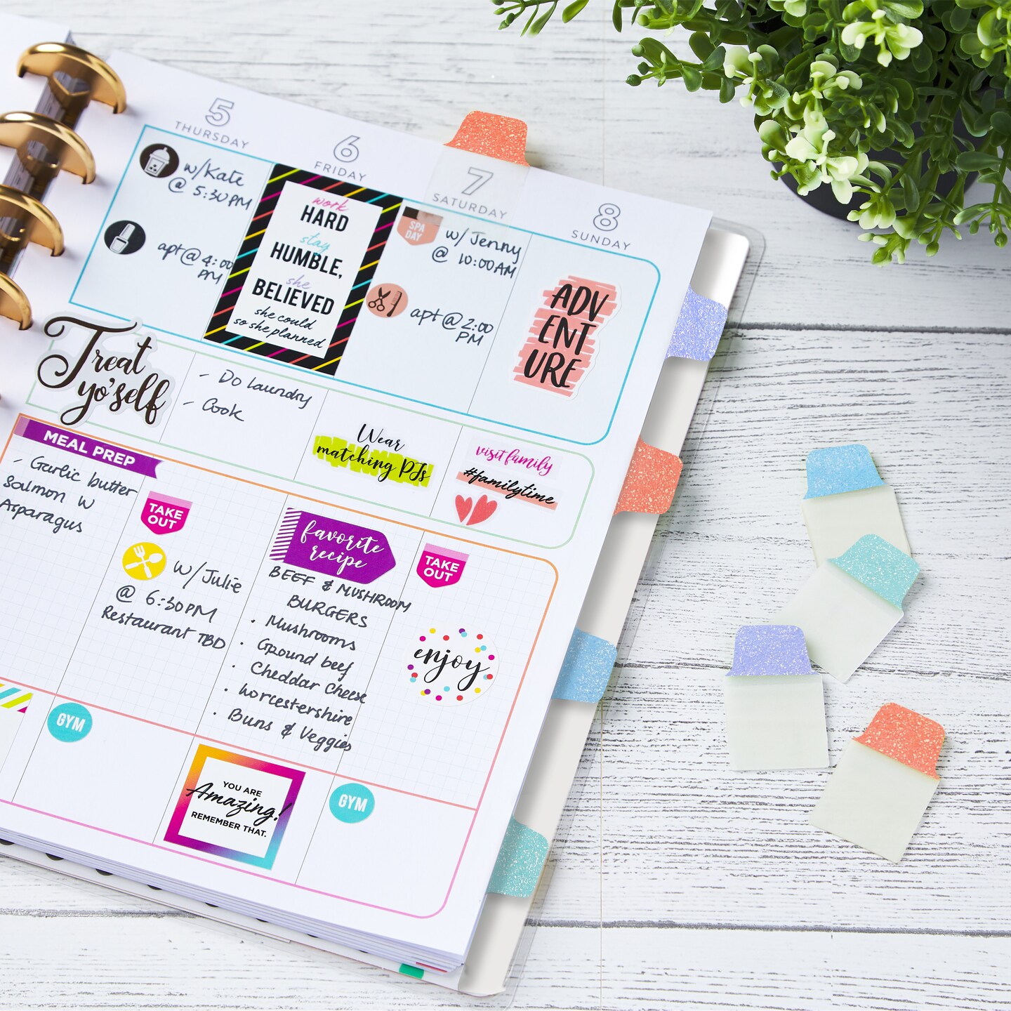 Avery Mini Ultra Tabs, 1" x 1.5", Pastel Sparkle Shimmer Designs, 32 Repositionable Sticky Tabs (74149)