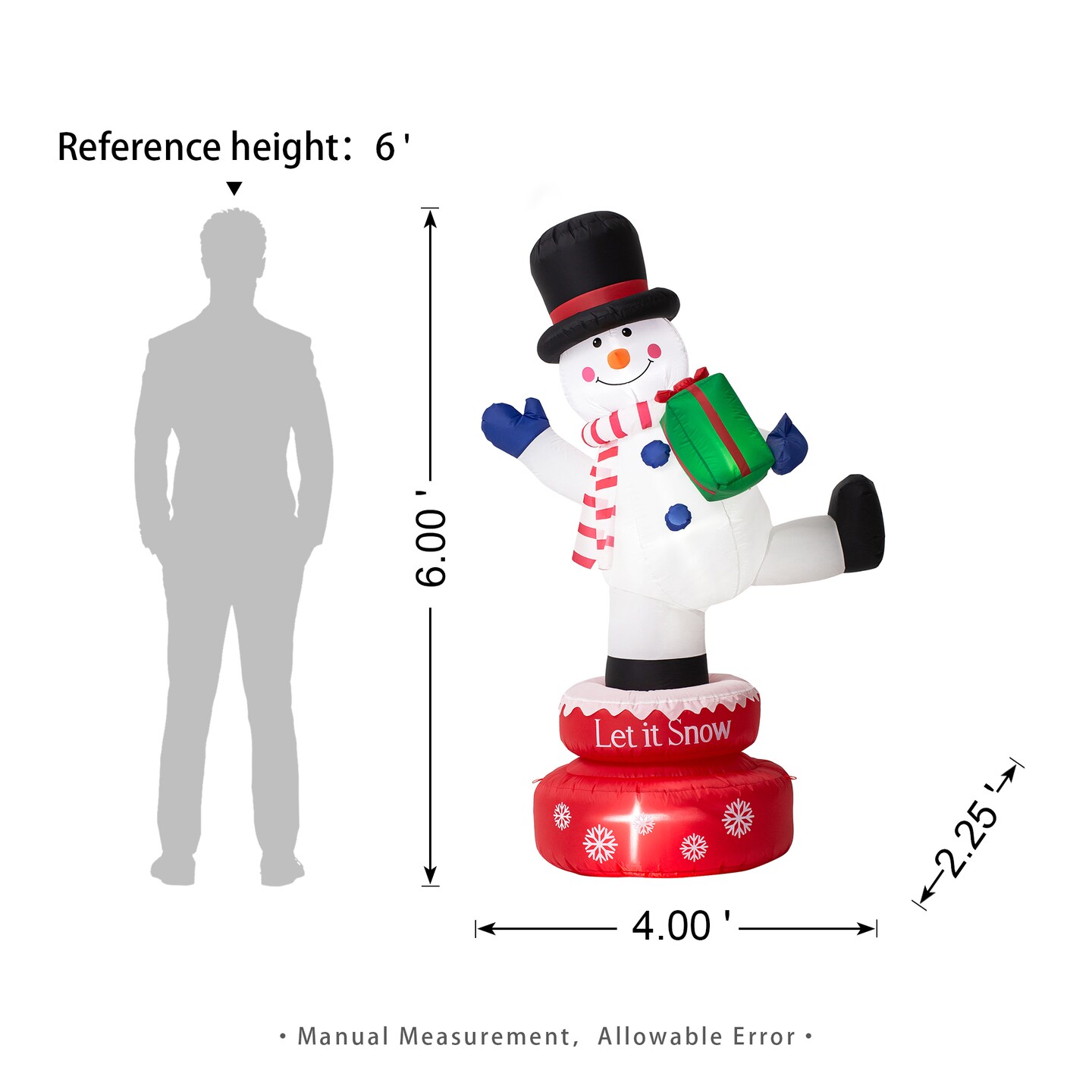 Set of 2 6FT Lighted Inflatable Rotating Snowman D&#xE9;cor