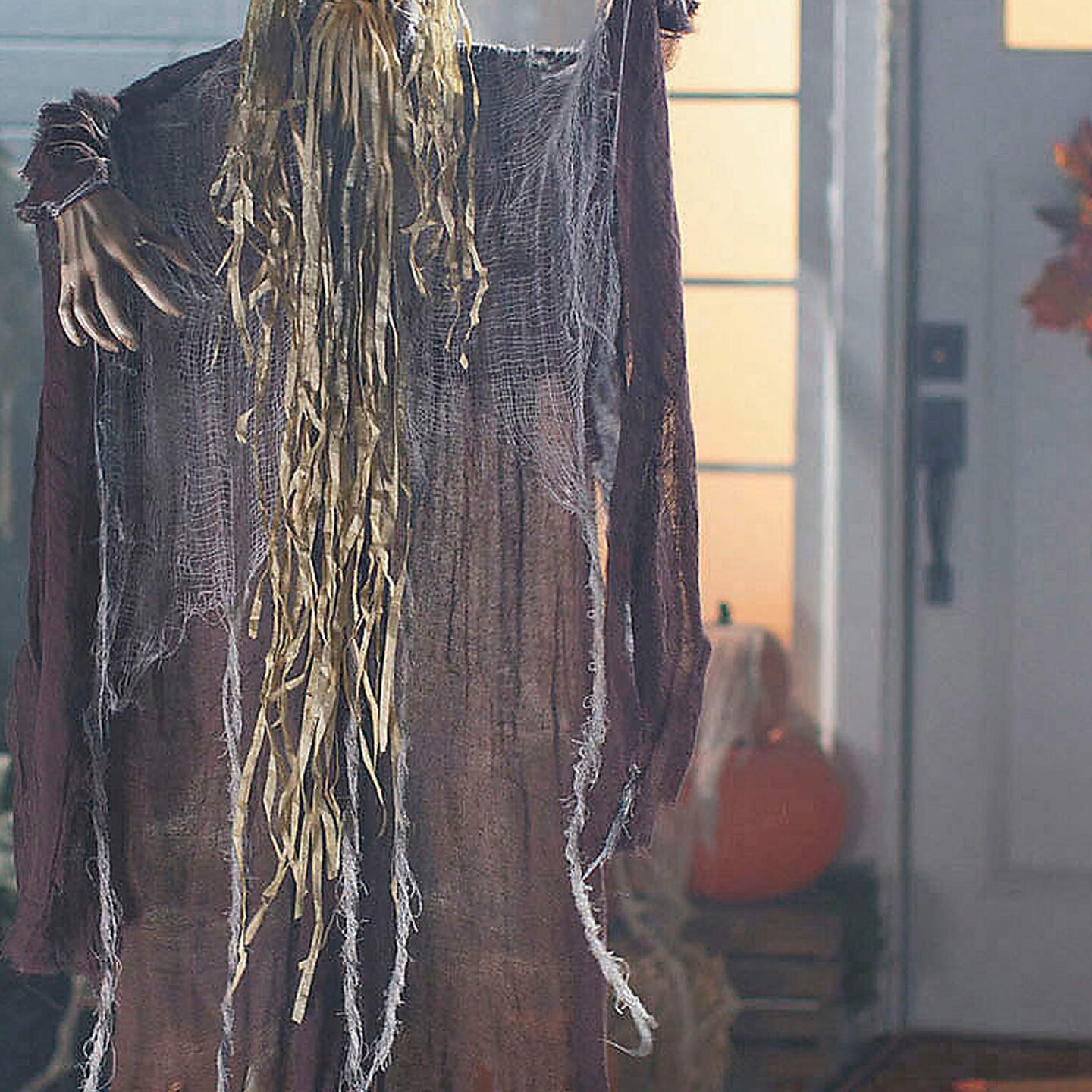 5 Ft Light Up Hanging Brown Reaper Hat Halloween Decoration