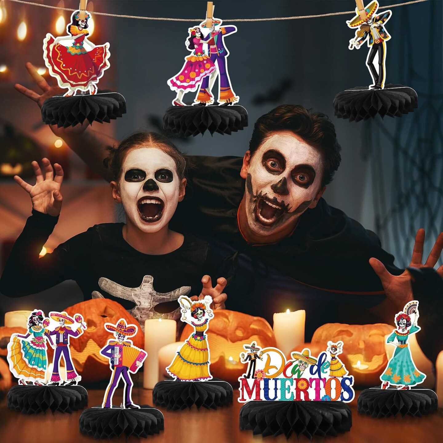 9 Pcs Dia De Los Muertos Decorations Day of The Dead