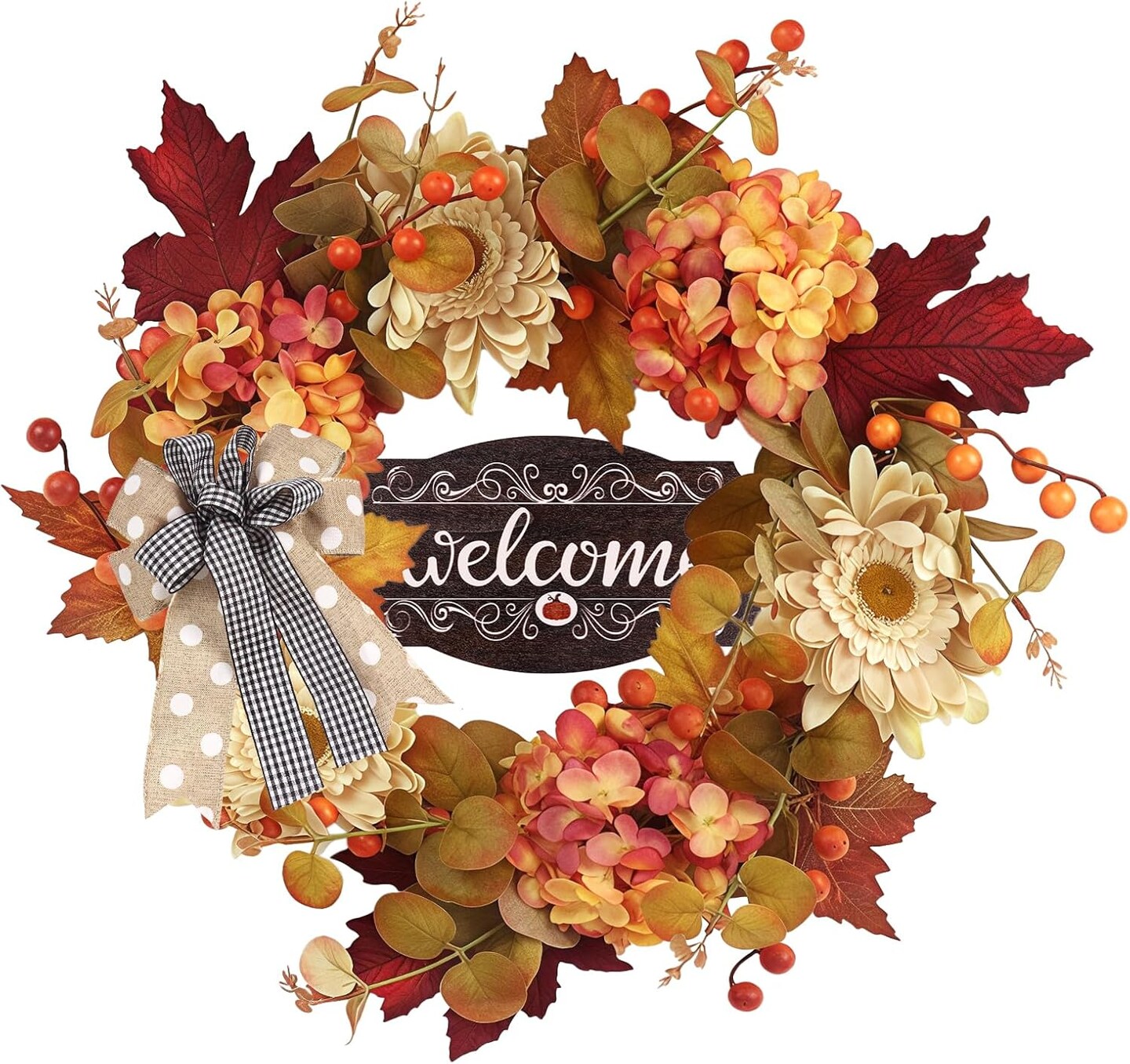 Fall Wreaths for Front Door(Wreath Autumn)5"D x 20"W x 20"H