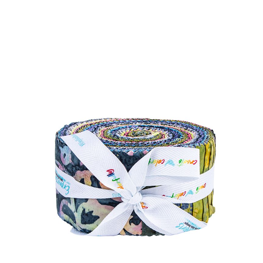 Expressions Batiks 2.5" Strip Roll (Jelly Roll / Rolie Polie) in Radiant Flourish by Riley Blake Designs for Riley Blake (RP-23385-40)