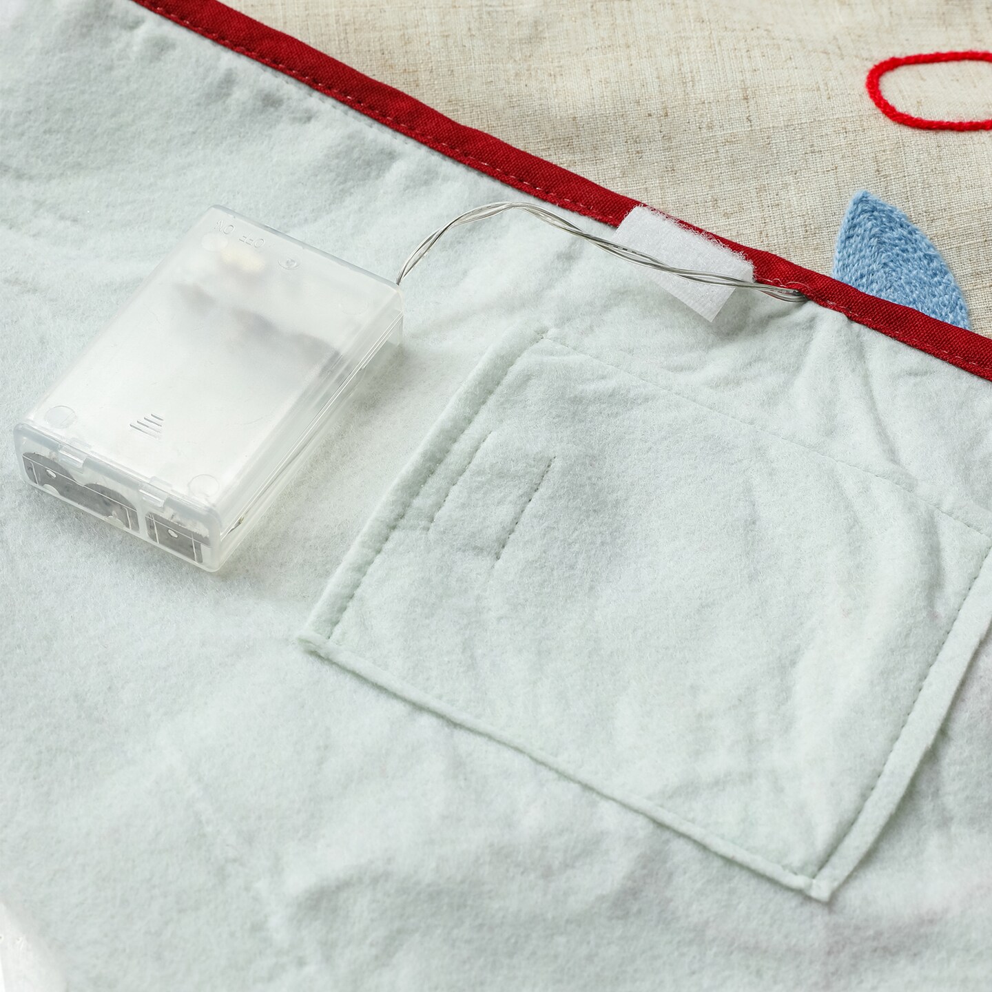 Set of 2 48&#x22;D LED Embroidered Linen Christmas Tree Skirt - Merry Christmas