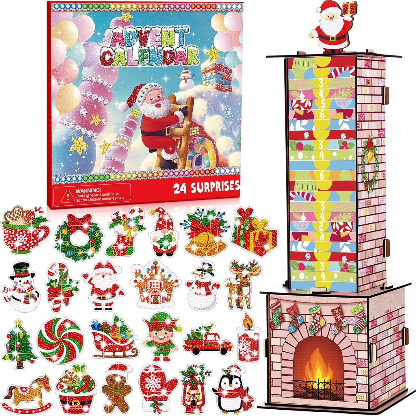 Diamond Painting Kits 24 Days Christmas Countdown(colorful)