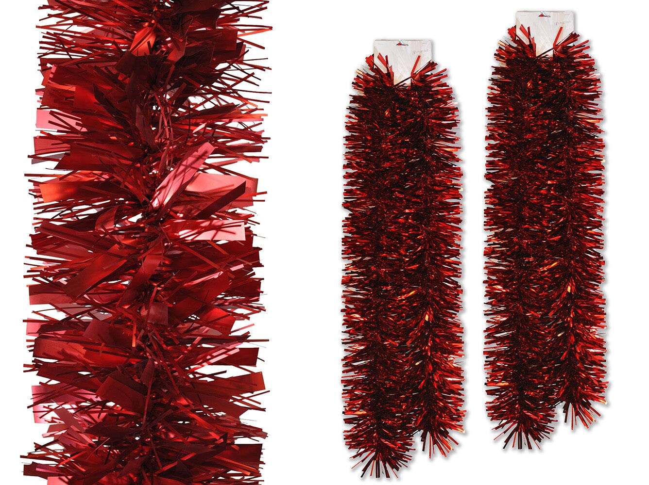 2 Pack 6&#x27; Deluxe Red Tinsel Garland