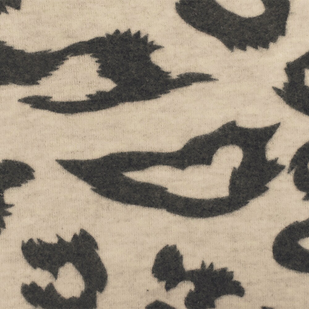 Beige-Gray Abstract Cheetah Printed Stretch Poly Brush Jersey Knit Fabric By the Yard