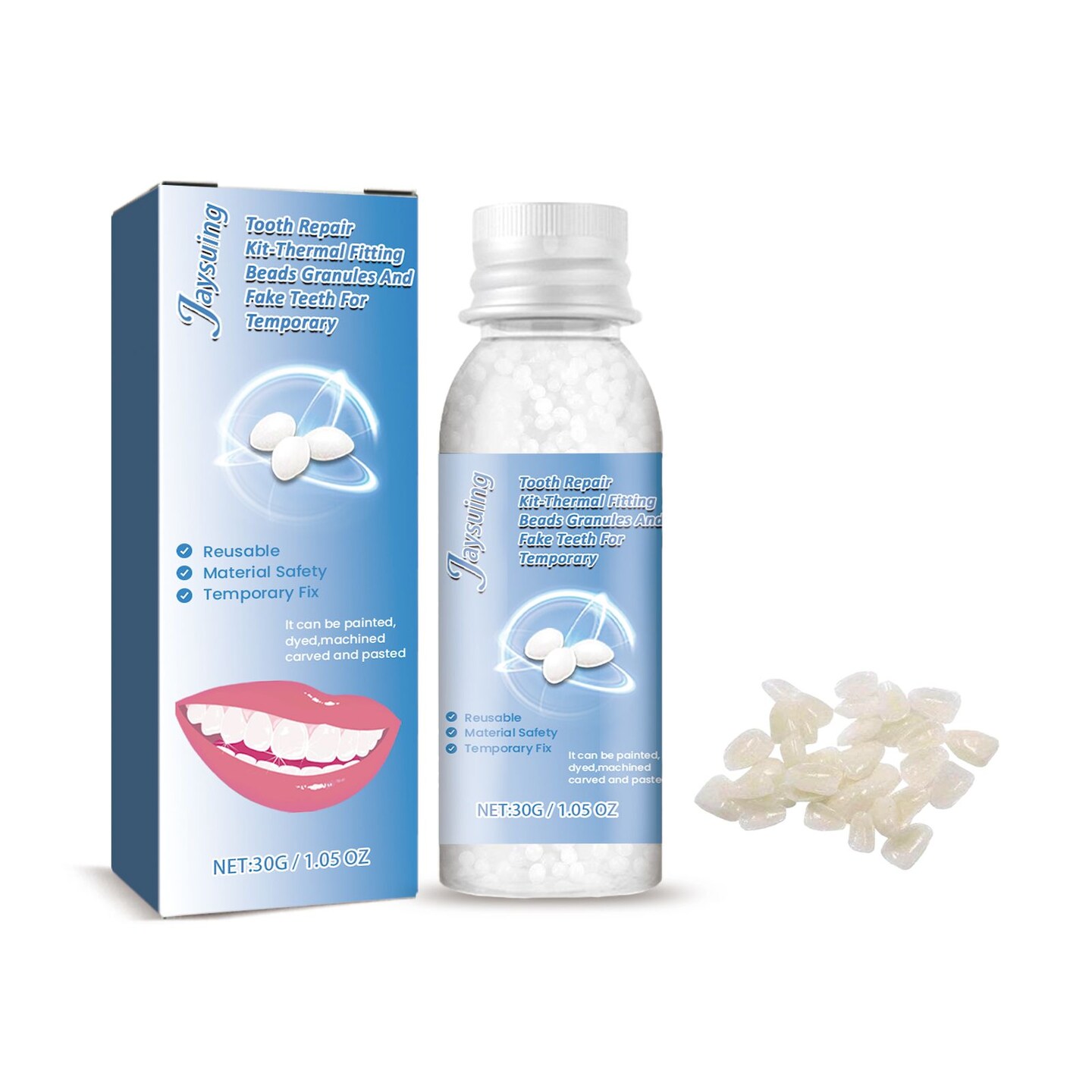 Jaysuing Tooth Kit, Halloween Makeup Modification Teeth Dentures Fillings And Holes And Glue