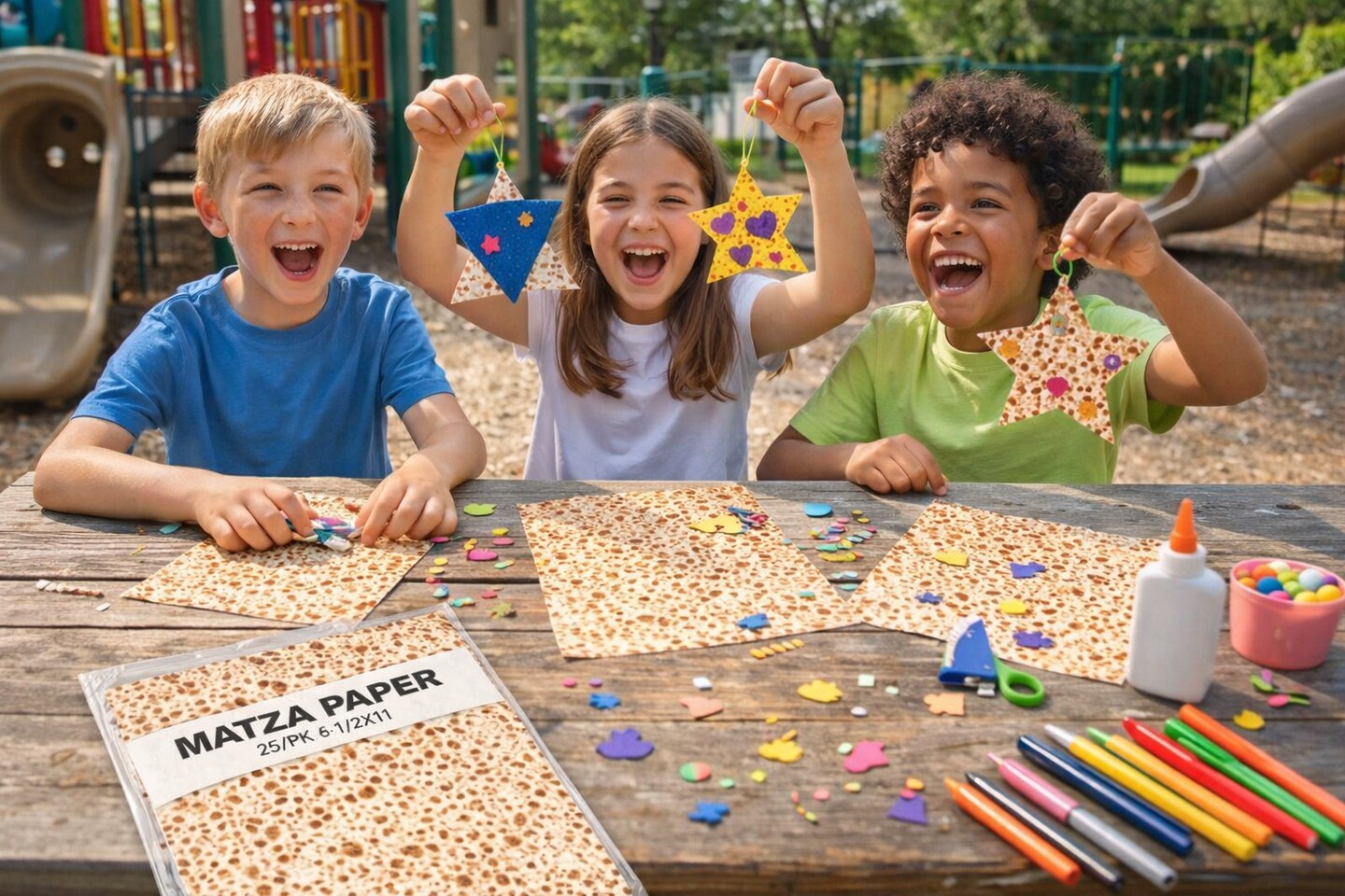 Matza Pattern Craft Paper 25 Pack – 8.5" x 11" Passover Themed Decorative Sheets for Classroom Crafts & Holiday Projects