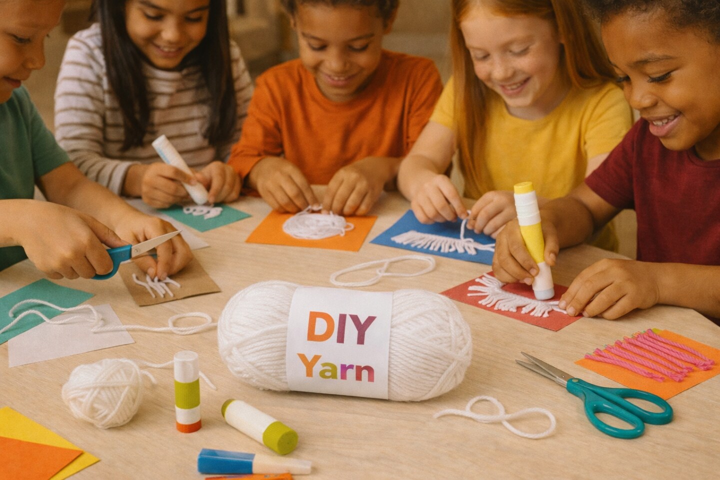 DIY Yarn 65 Yards – Assorted Colors for Kids Crafts, Classroom Projects & DIY Art