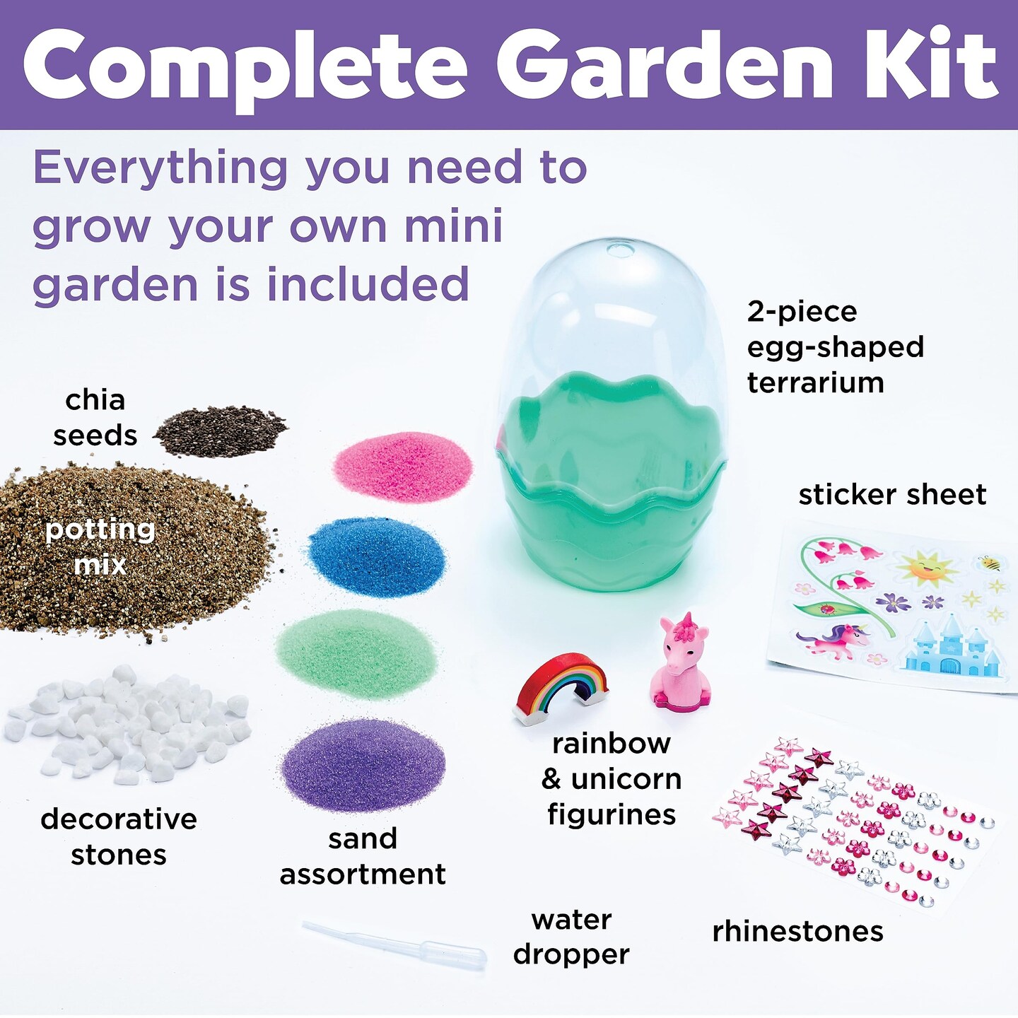Creativity for Kids Mini Garden: Magical Unicorn Terrarium Kit - Unicorn Gifts for Girls, Kids Craft and Toy, Unique Valentine's Day Gifts (Ages 6+)
