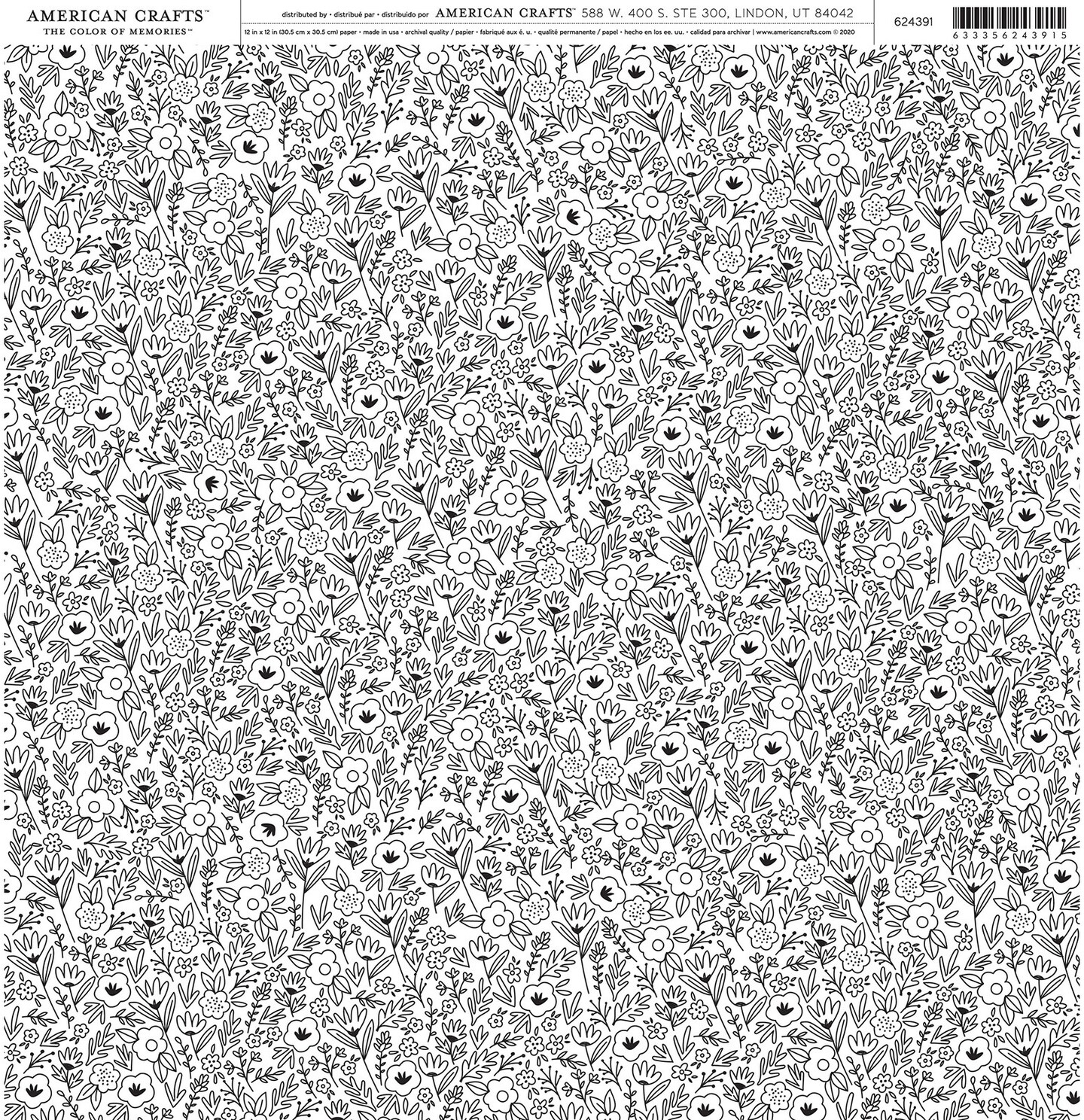 American Crafts Patterned Single-Sided Cardstock 12"X12"