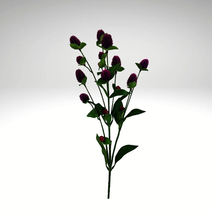 27'' Purple Artificial Globosa Spray - 7 Stems for Floral & Home Decor-63675PU