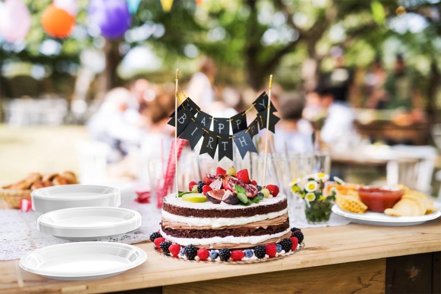 Party Solids Plastic Plates For Party Disposable Plates Heavy Duty Supplies 100 Pcs Plastic Dinnerware Sets Heavy Duty 350 GSM Disposable Dinnerware Set by Exquisite