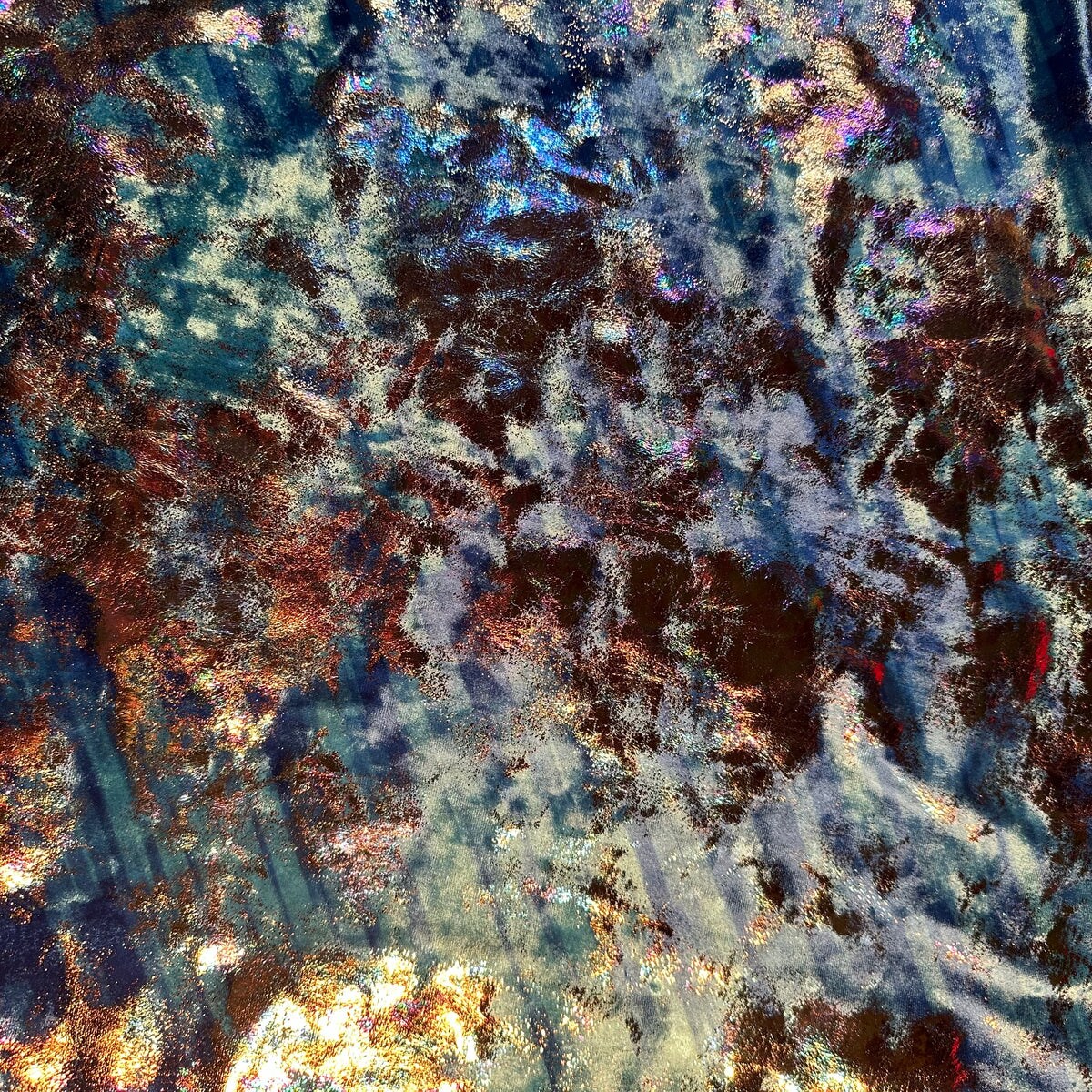 1 Yard Oil Slick Velvet Foil Polyester Spandex Fabric 54 Inch Wide