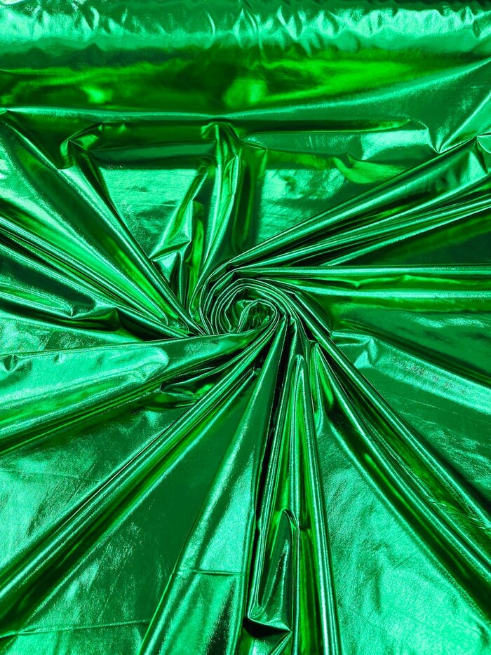 1 Yard Shiny Metallic Foil Lame Spandex Fabric Stretch Activewear Material 58-60 inches width