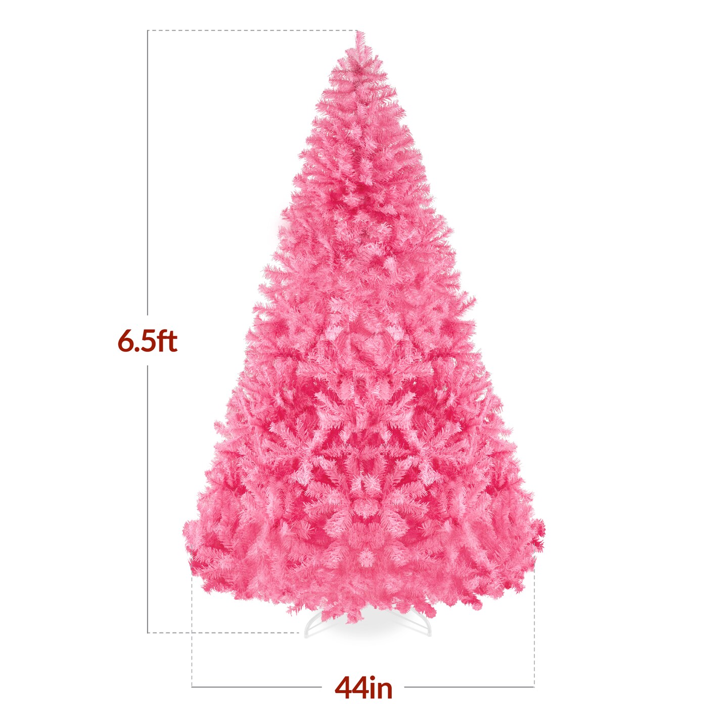 Best Choice Products Artificial Pink Christmas Full Tree Festive Holiday Decoration w/ Stand