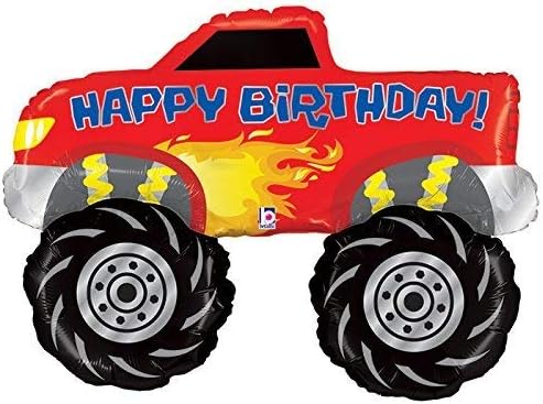 Monster Truck 4 x 4 Big Wheel Racing Party Mylar Foil Helium Balloon,40&#x22;