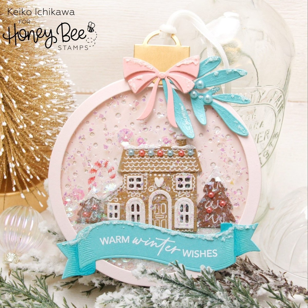 Snow Globe and Ornament Shaker Card - Honey Cuts - Stand-Alone Dies RETIRING