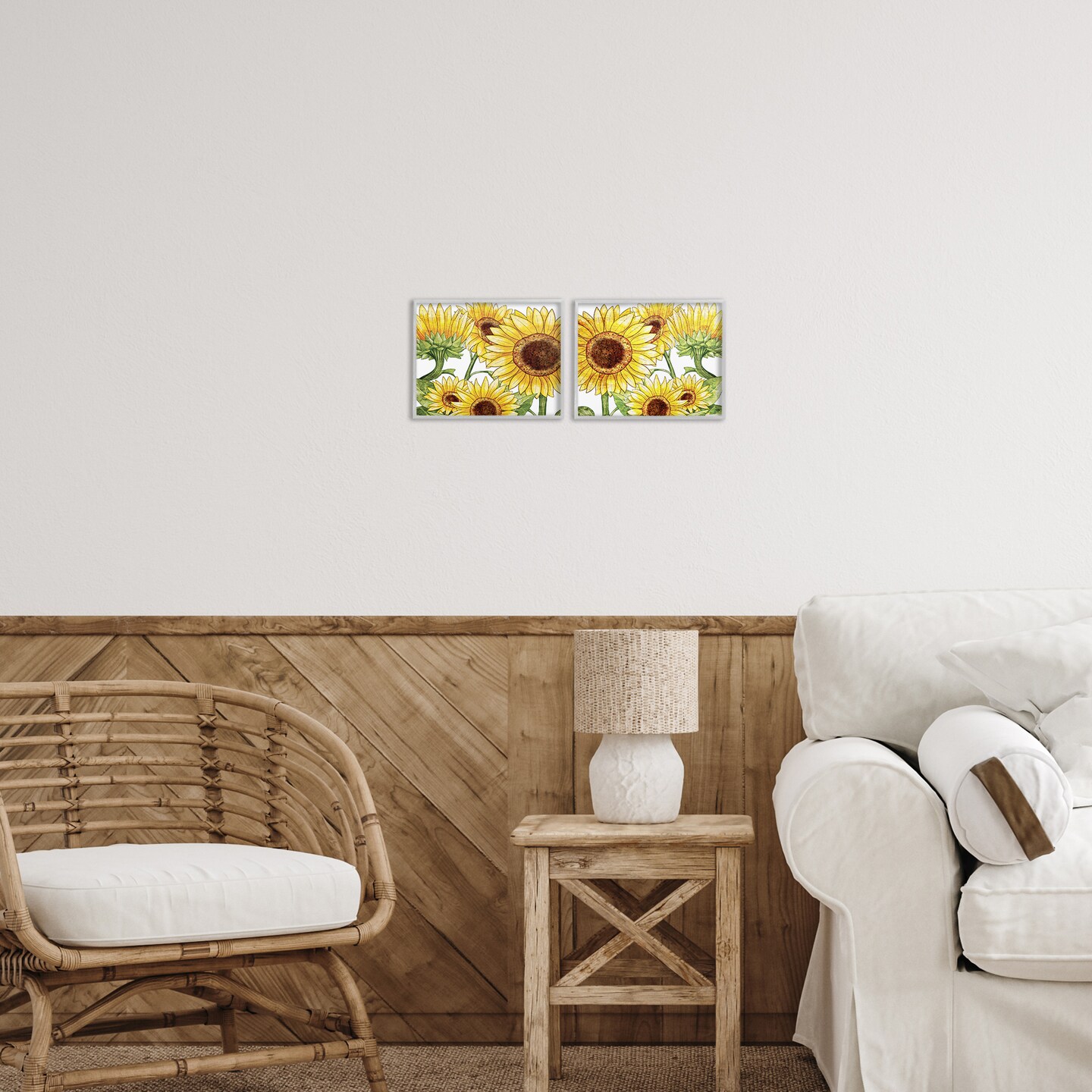 Stupell Industries Warm Blossoms Yellow Sunflowers 2pc Framed Giclee Set, design by Kim Allen