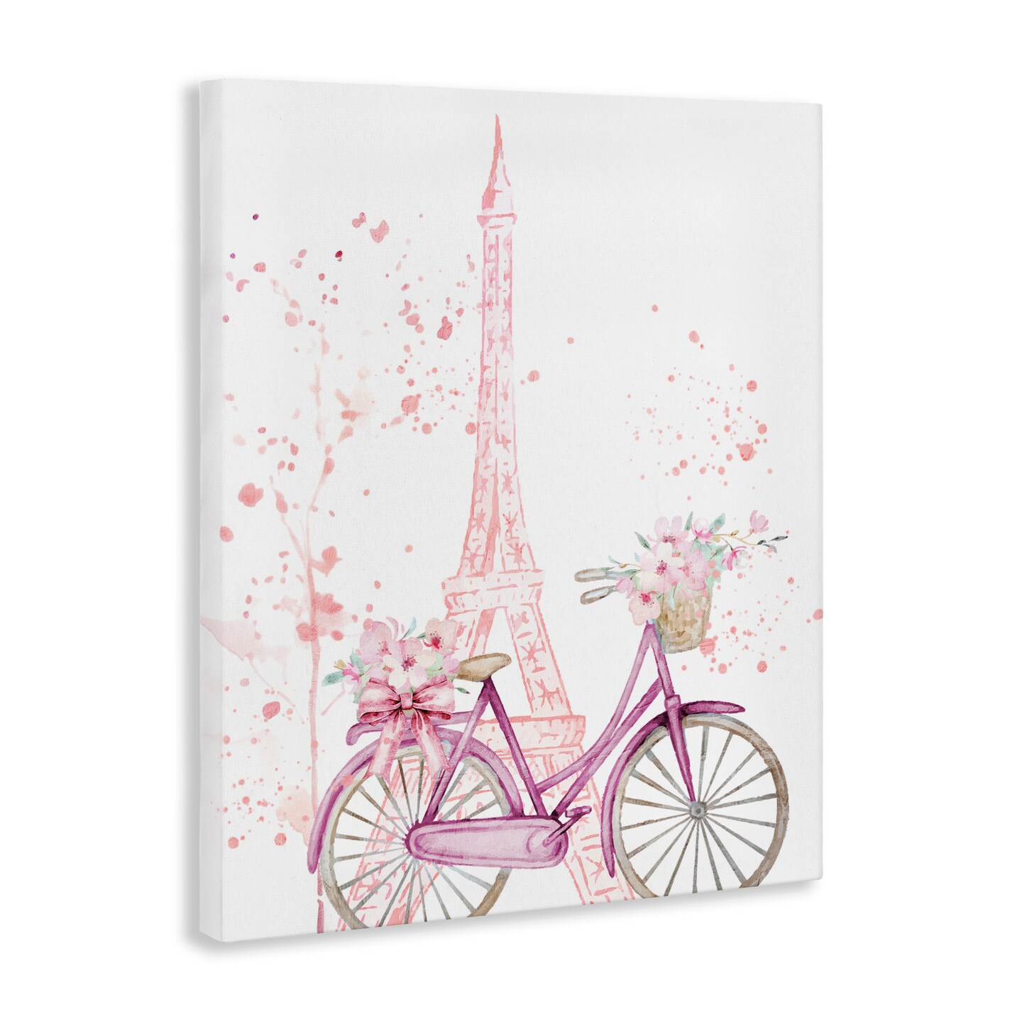 Stupell Industries Parisian Bicycle & Modern Splatter Canvas