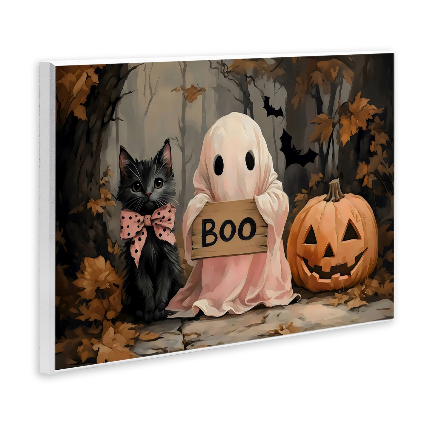 Stupell Industries Cute Halloween Boo Portrait Wall Plaque, design by Arlington Prints
