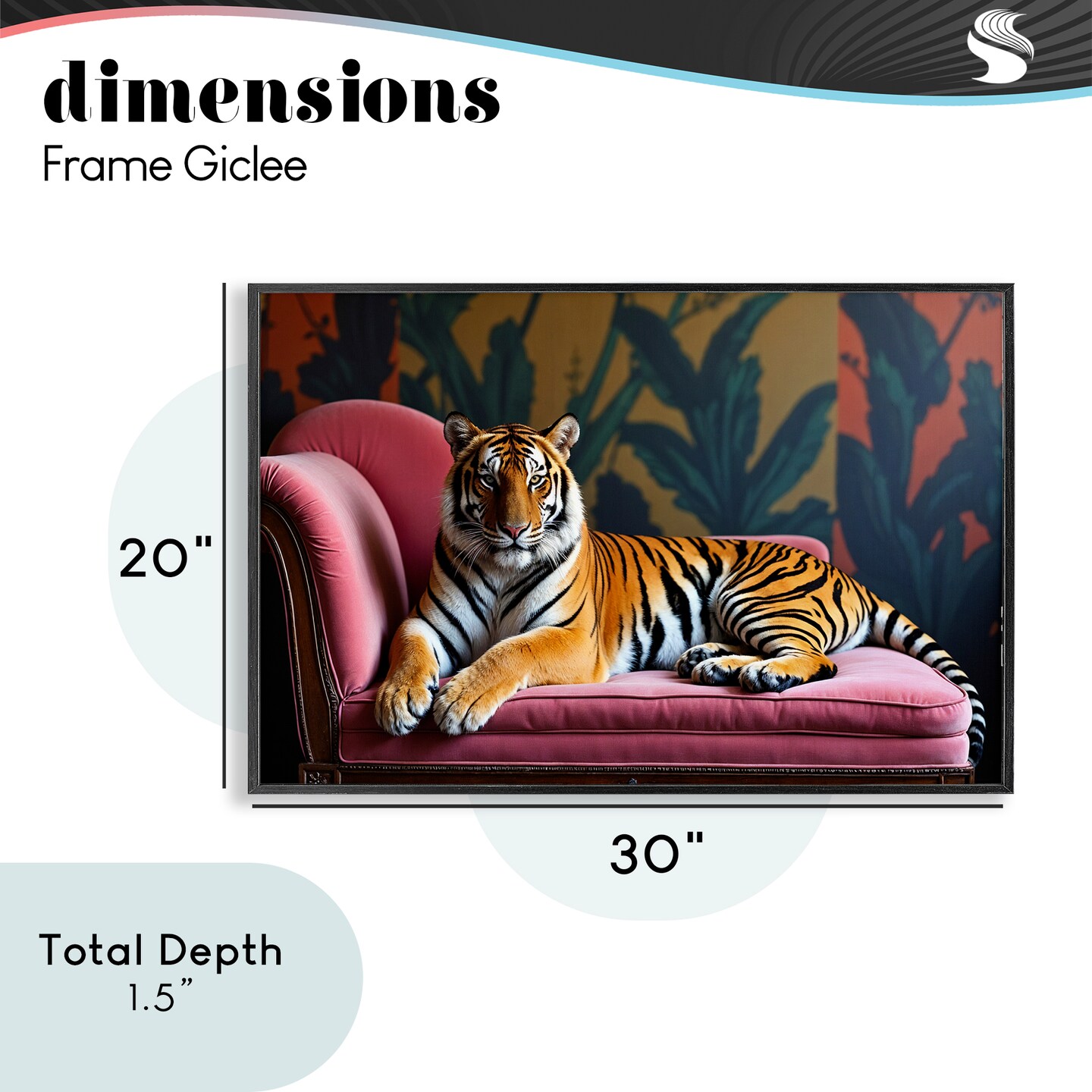 Stupell Industries Exotic Tiger Lounging Framed Giclee, design by Lettered and Lined