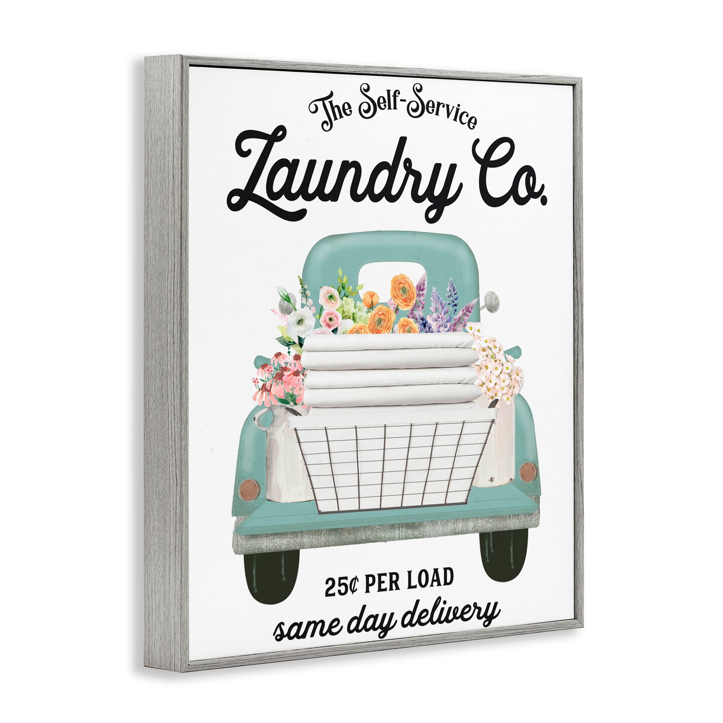 Stupell Industries Laundry Delivery Truck Framed Giclee, design by Lettered and Lined