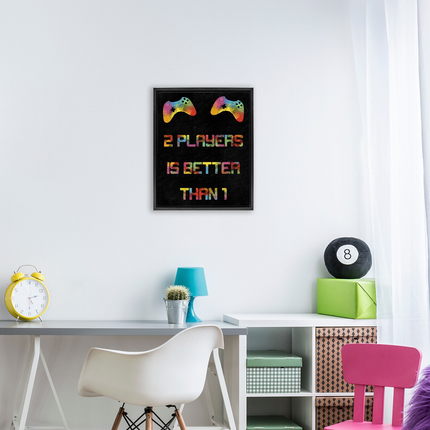 Stupell Industries 2 Players Better Than 1 Floating Frame, design by Marcus Prime