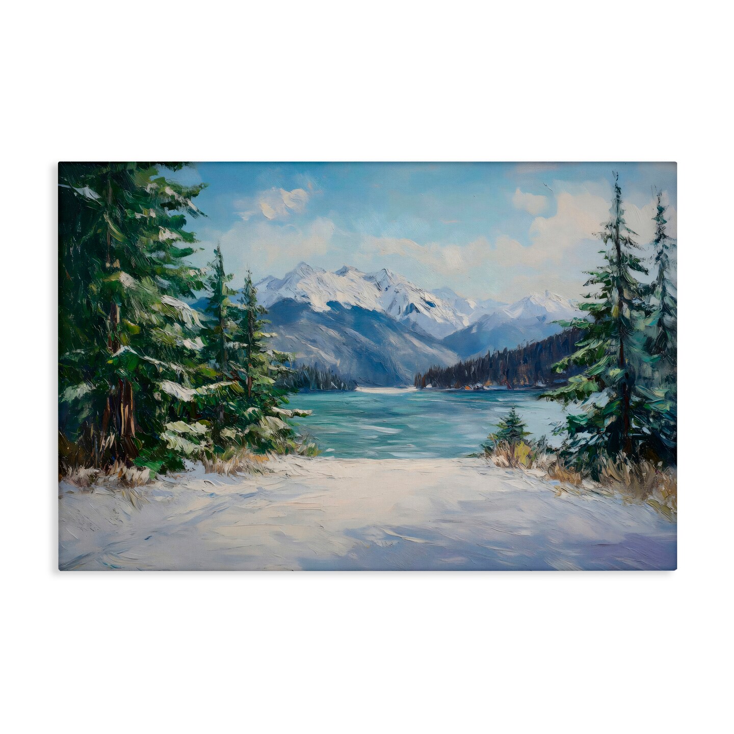Stupell Industries Frozen Winter Lake Canvas, design by Petal Prints Design