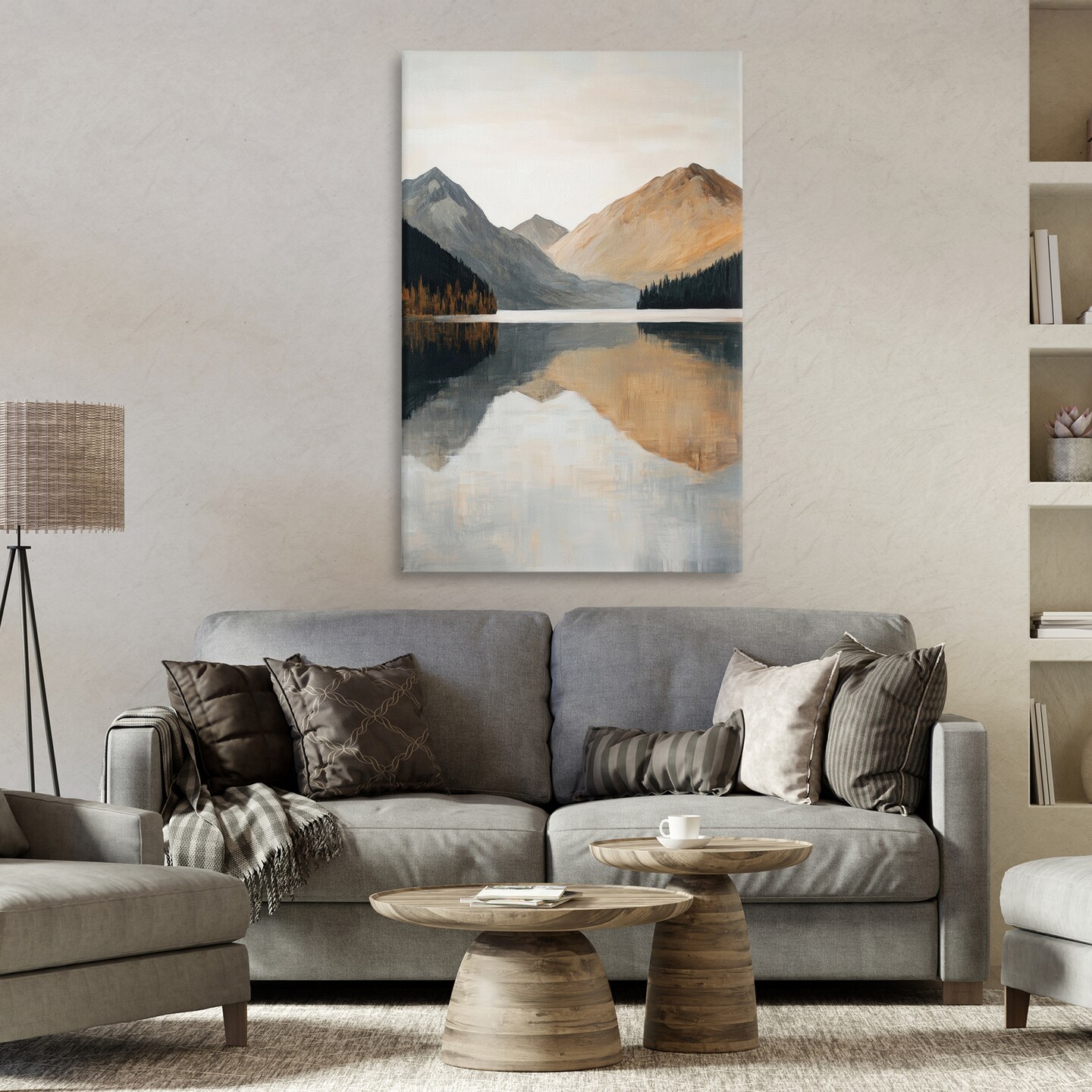 Stupell Industries Terracotta Reflection Mountain Range Canvas, design by Petal Prints Design