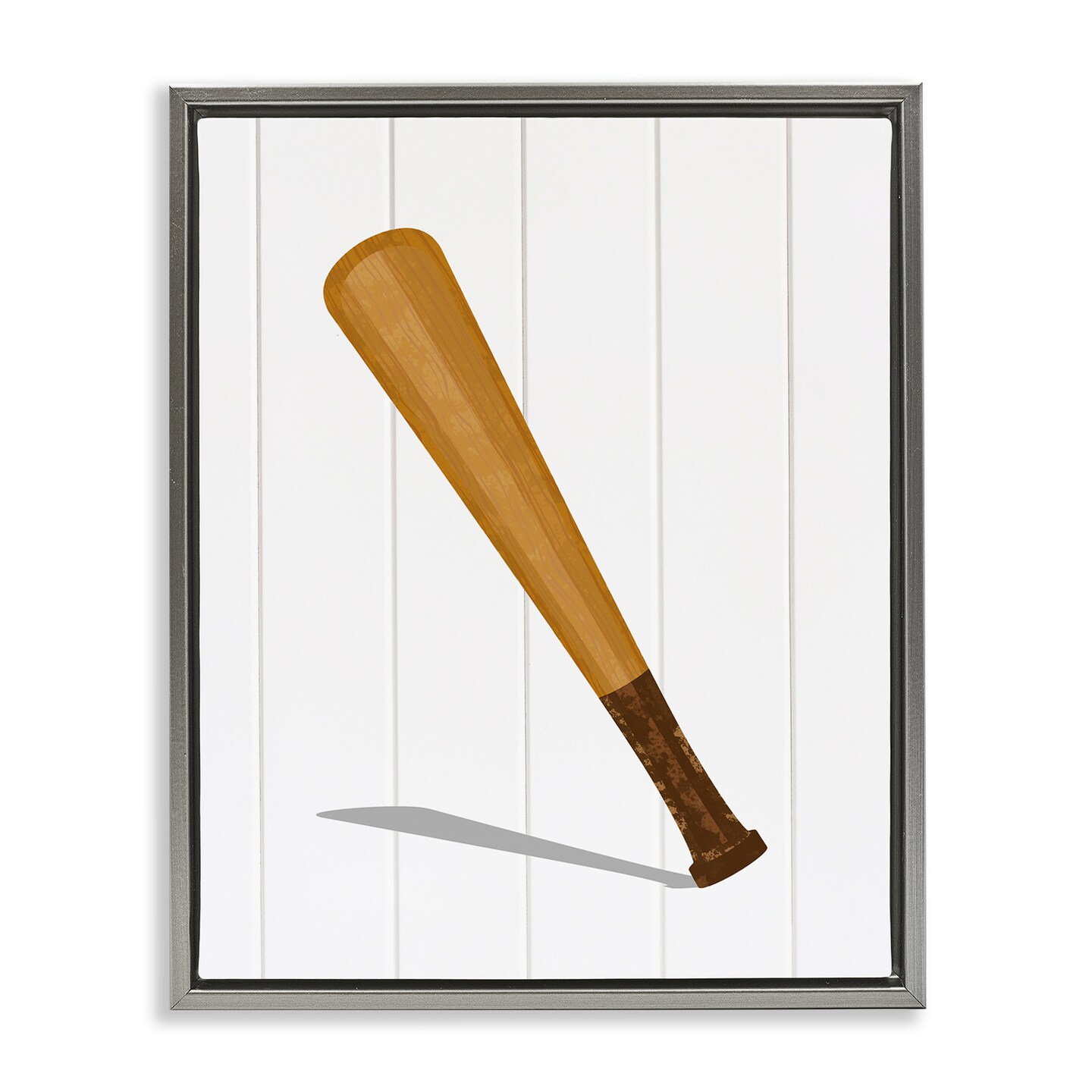 Stupell Industries Sporty Baseball Bat Floating Frame, design by Christine Simpson Art