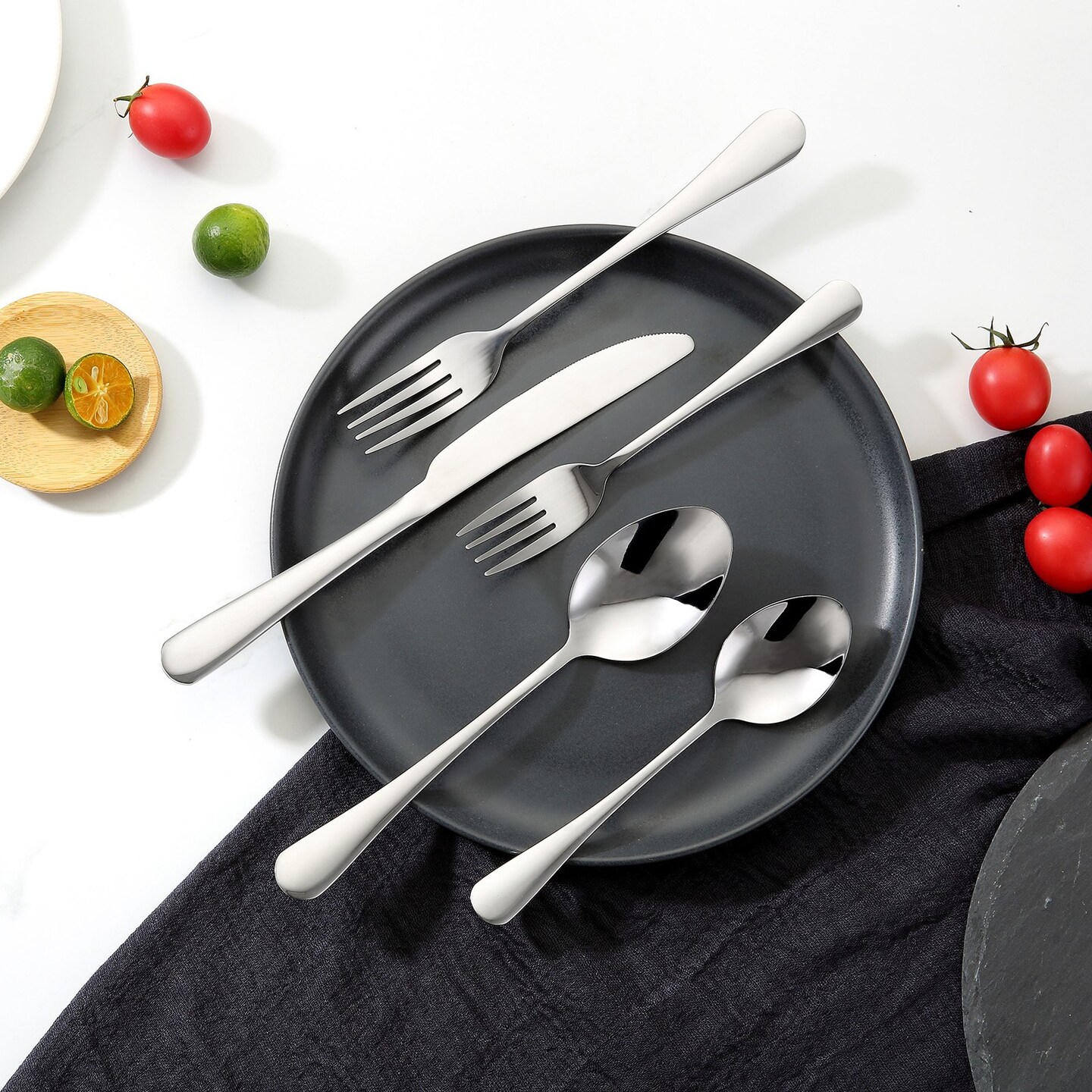 30-Piece Stainless Steel Flatware Set Dinner and Dessert Forks Spoons Knives