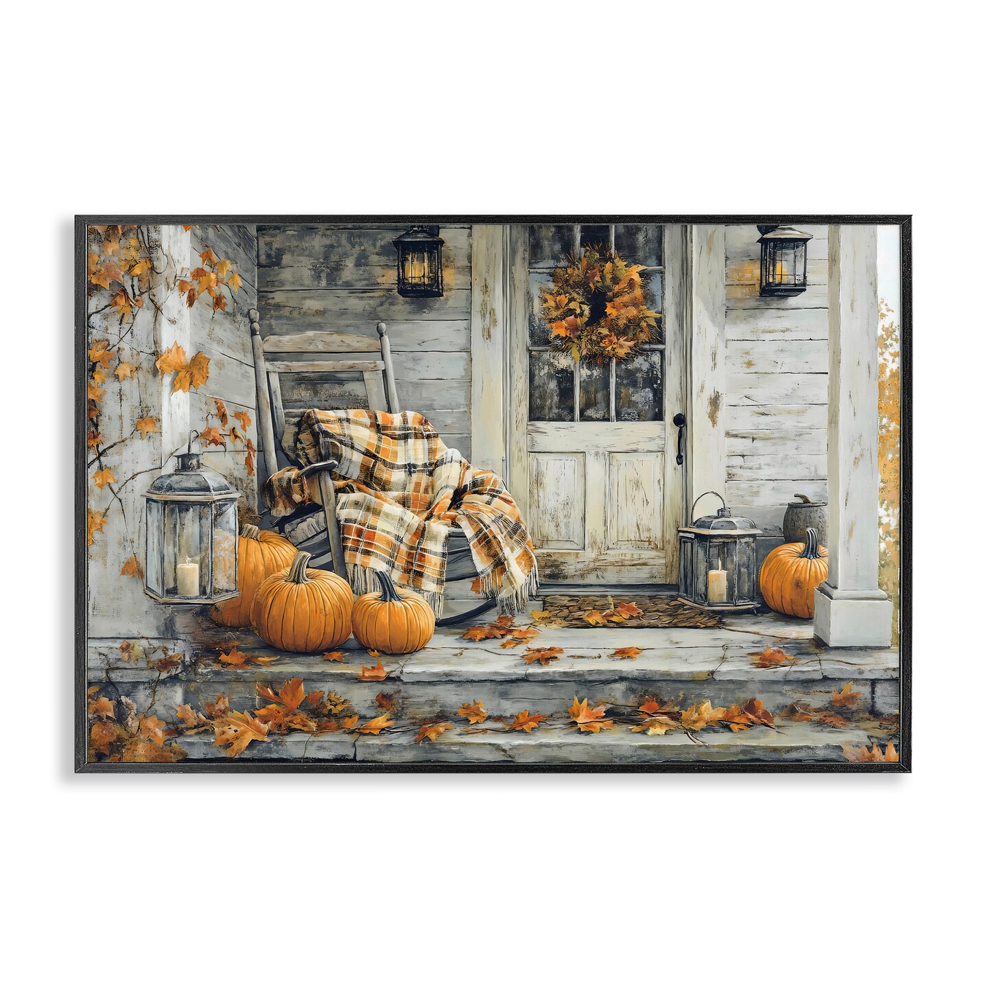 Stupell Industries Rustic & Cozy Fall Porch Framed Giclee, design by Creative Studio