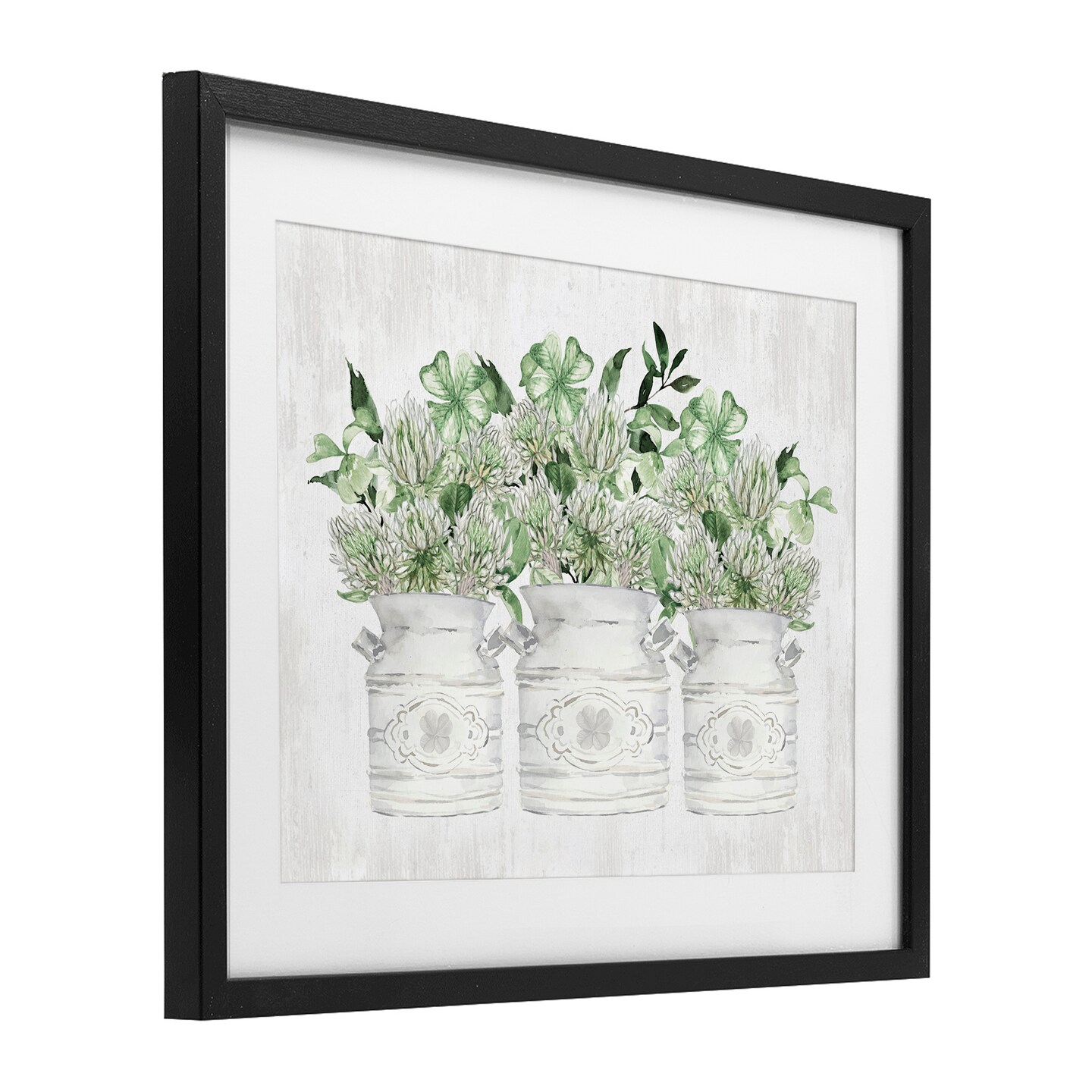 Stupell Industries Rustic Spring Shamrock Assortments Framed Print Under Glass, design by Lettered and Lined