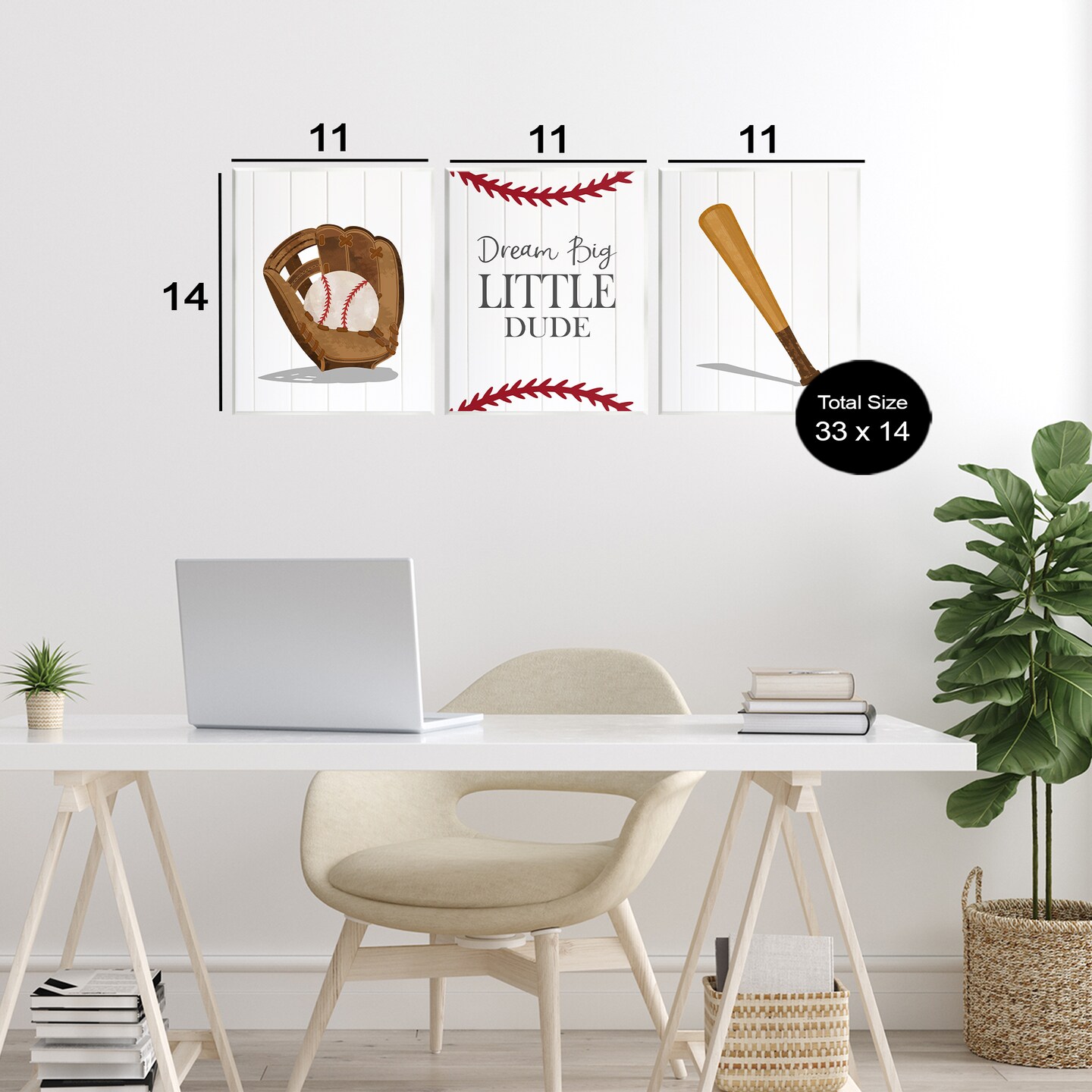 Stupell Industries Get Your Baseball Game On Wall Plaque, design by Christine Simpson Art